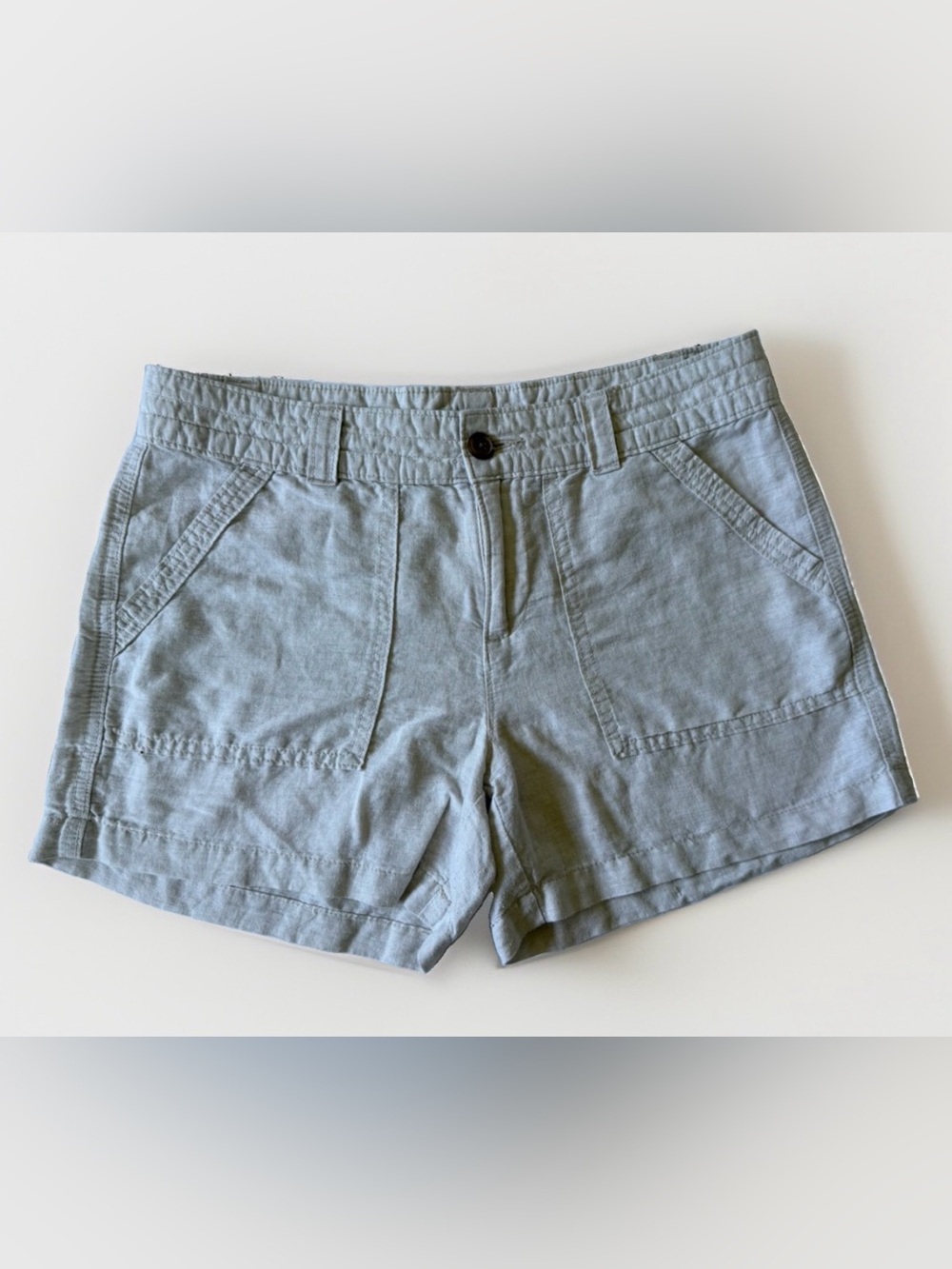 Banana Republic Linen Cotton Blend Shorts Beige 8 Coastal Utility Quiet Luxury
